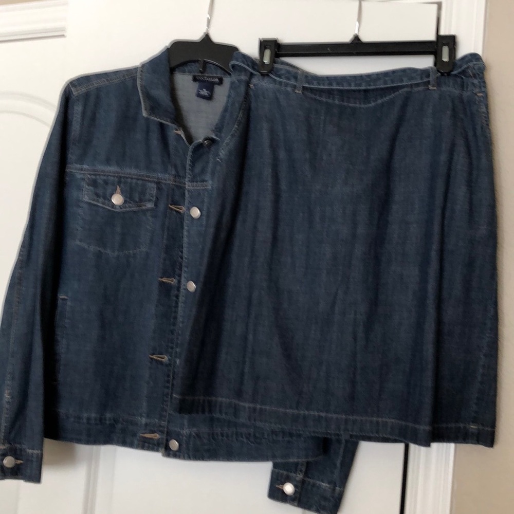 Ann Taylor Denim Suit.